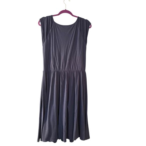 Garnet Hill Blue Dress Drape Front Elastic Waist XL Cotton Blend - Picture 5 of 9